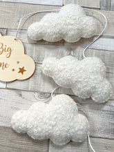 Load image into Gallery viewer, Dream Big Little One Cloud Bunting - Bouclé Clouds
