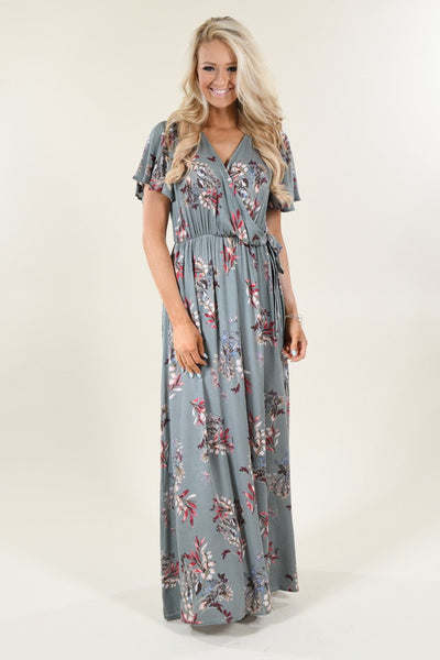 Sage Green Floral Maxi Dress – The Pulse Boutique