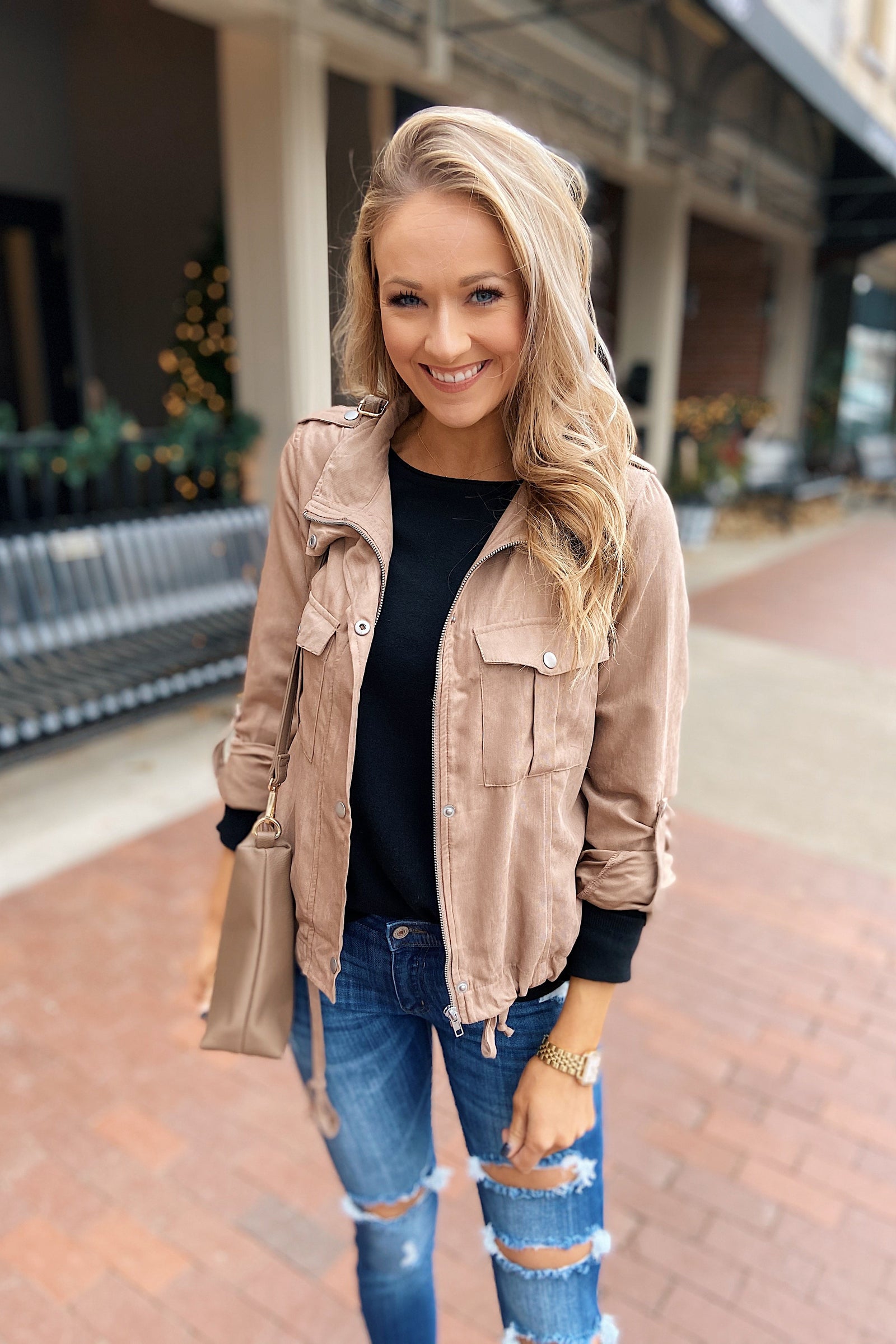 Brisk Morning Lightweight Zip Up Jacket- Mocha – The Pulse Boutique