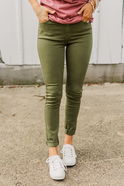 KanCan High-Rise Colored Skinny Jeans- Kale – The Pulse Boutique