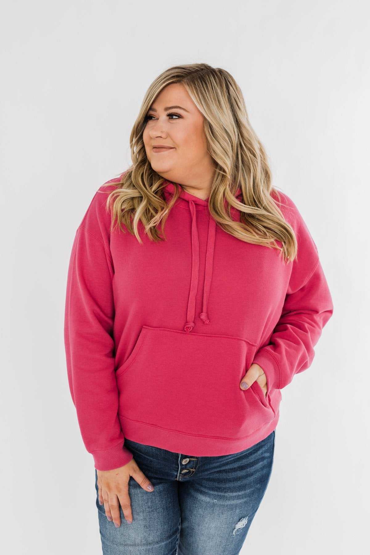 Keep It Cozy Cropped Hoodie- Hot Pink – The Pulse Boutique