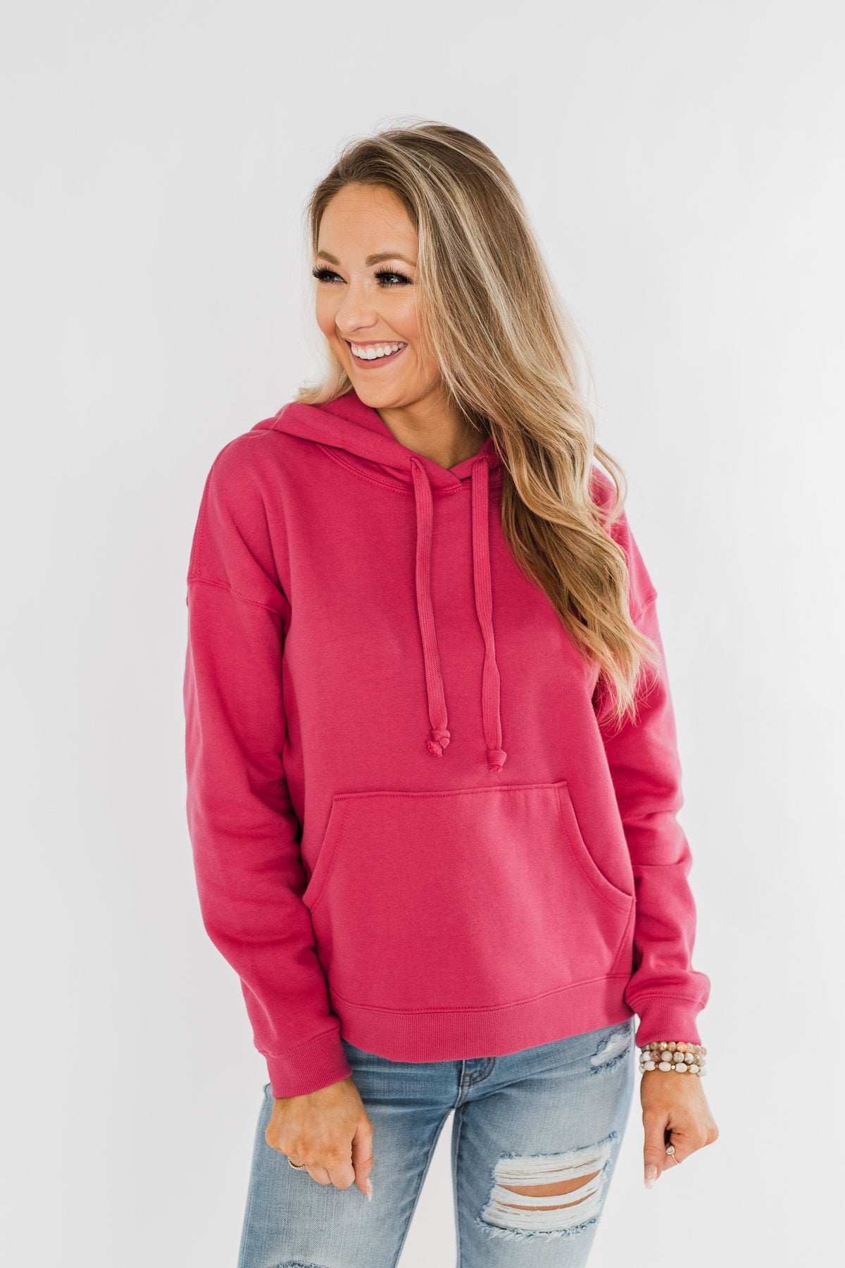 Keep It Cozy Cropped Hoodie- Hot Pink – The Pulse Boutique