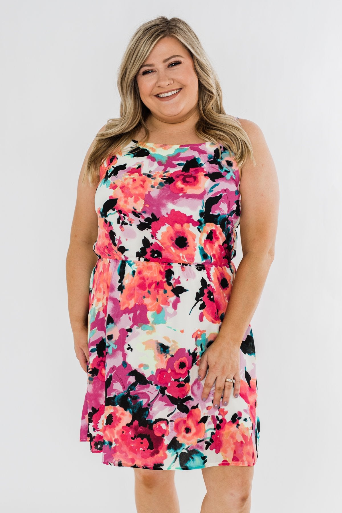 Adore Me Floral Watercolor Dress- Multi-Color – The Pulse Boutique