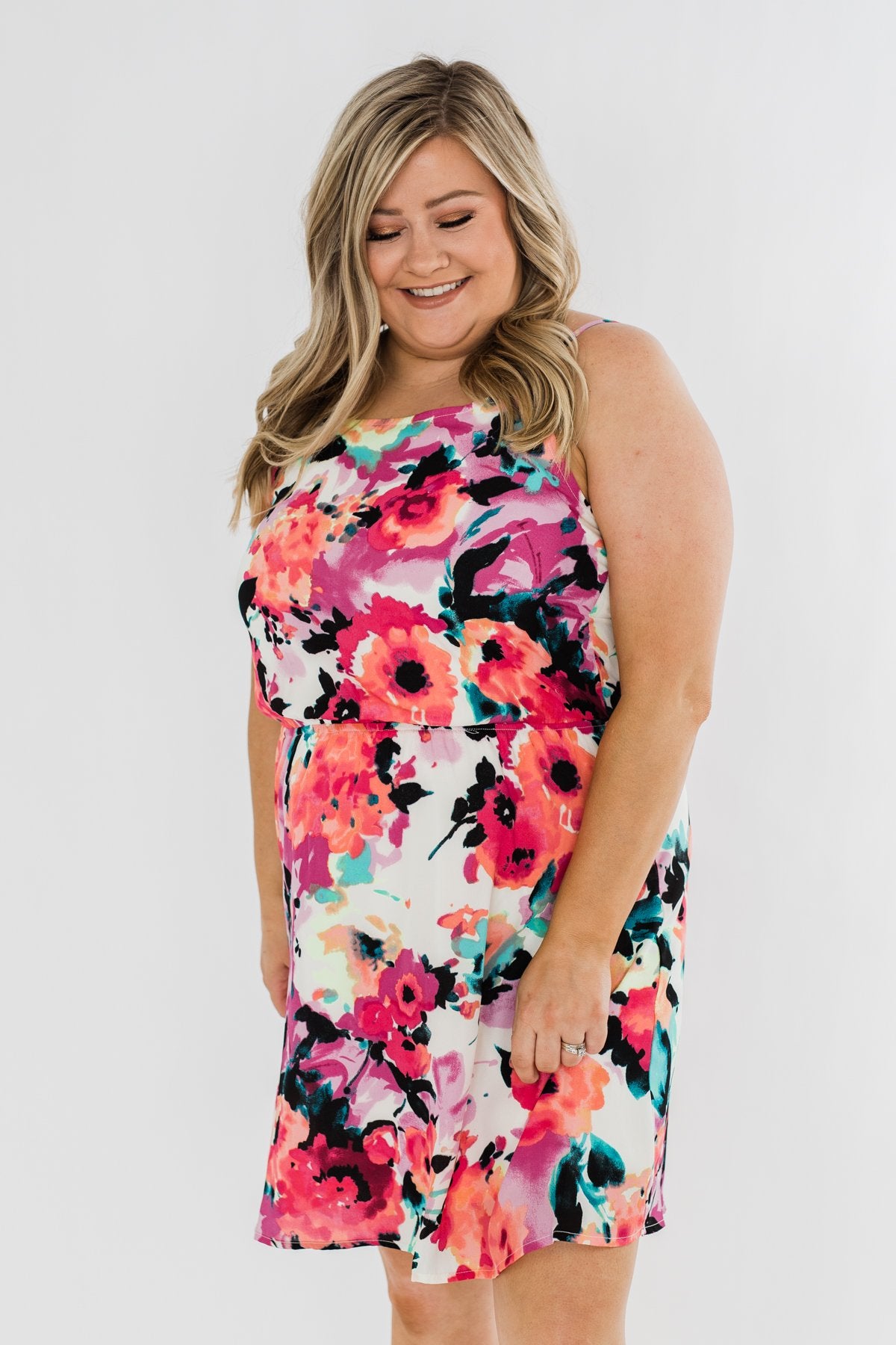 Adore Me Floral Watercolor Dress- Multi-Color – The Pulse Boutique