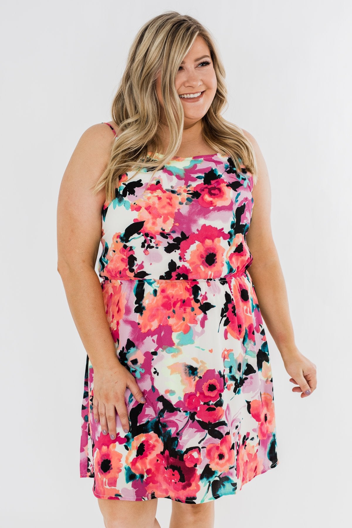 Adore Me Floral Watercolor Dress- Multi-Color – The Pulse Boutique