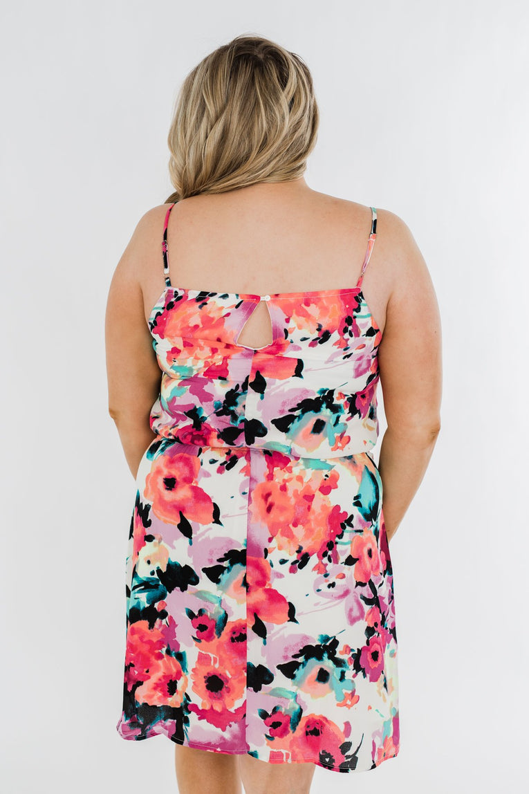 Adore Me Floral Watercolor Dress- Multi-Color – The Pulse Boutique