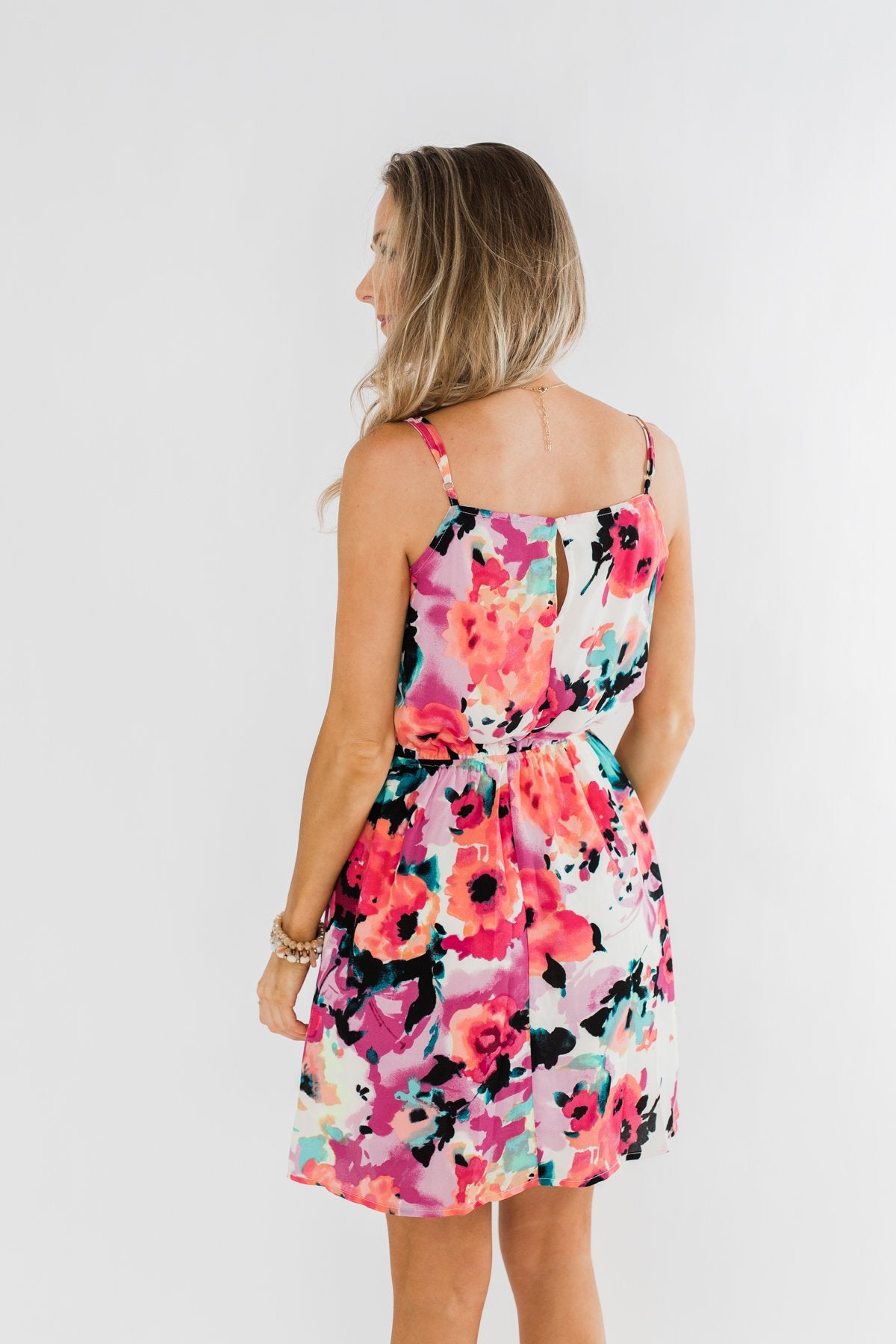 Adore Me Floral Watercolor Dress- Multi-Color – The Pulse Boutique