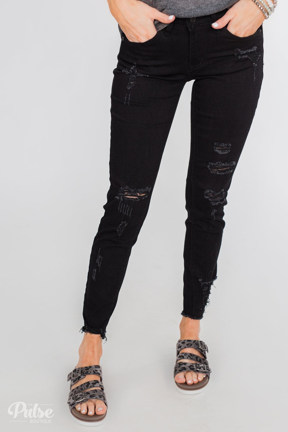 KanCan Callie Jeans- Black Distressed – The Pulse Boutique