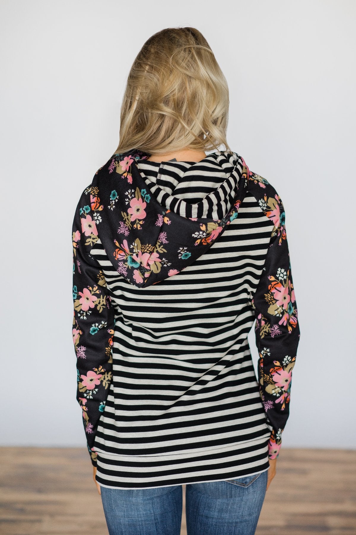 floral double hoodie