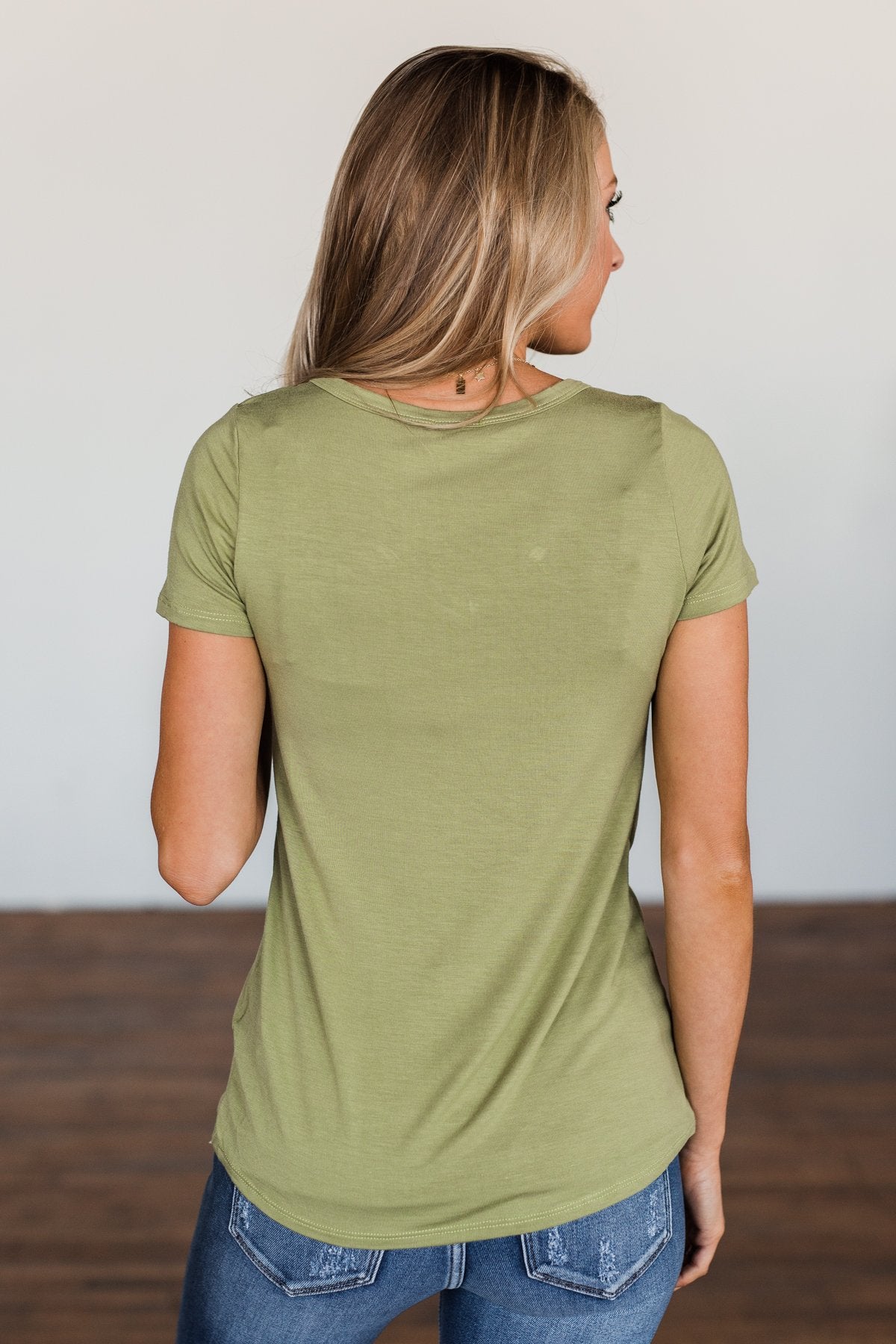 Meet Me Here Short Sleeve Top- Moss Green – The Pulse Boutique