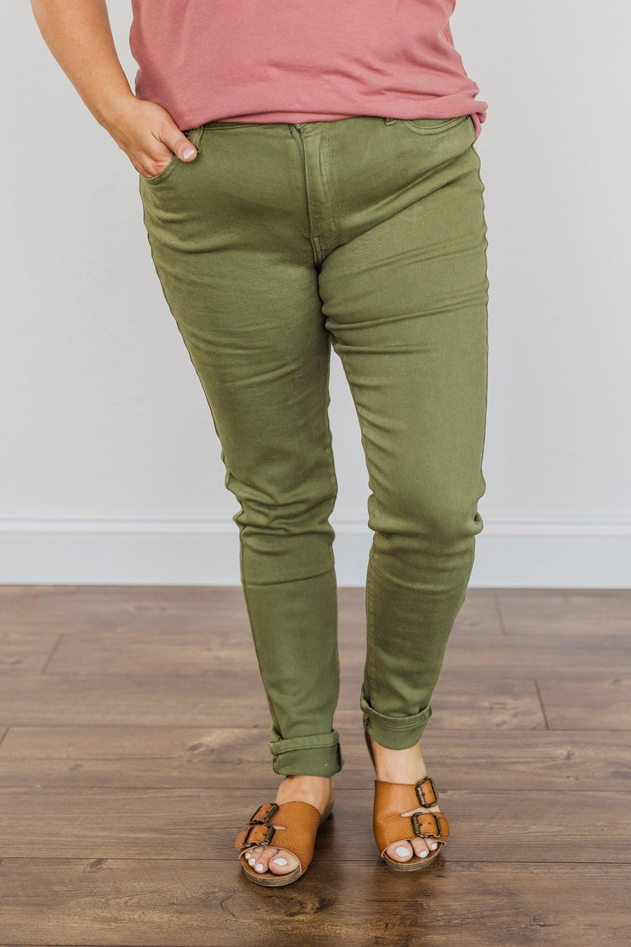 KanCan High-Rise Colored Skinny Jeans- Kale – The Pulse Boutique