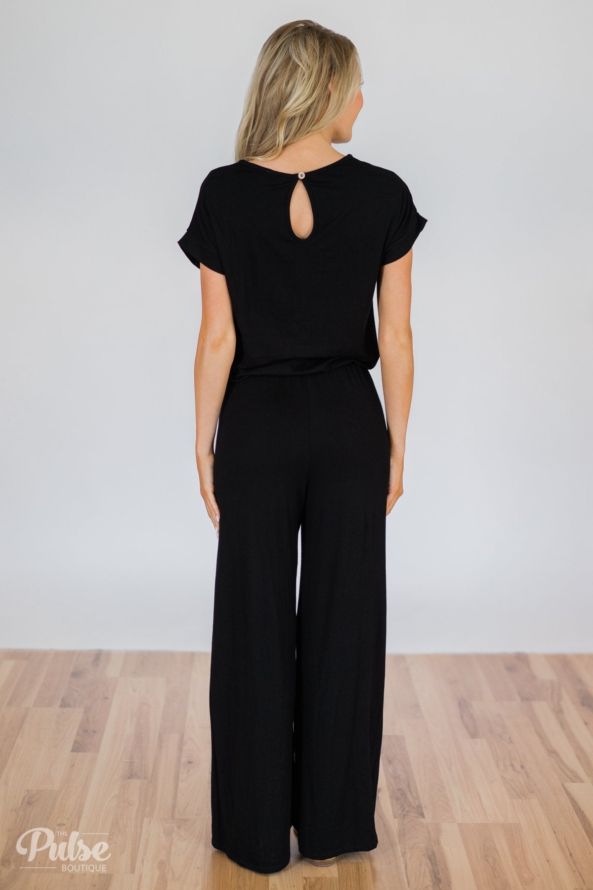Short Sleeve Jumpsuit- Black – The Pulse Boutique