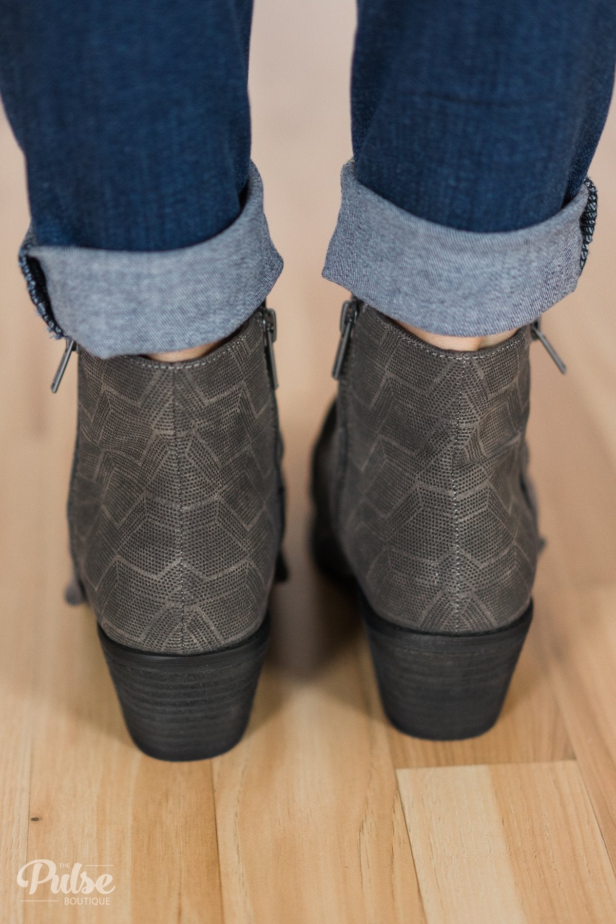 not rated grey booties