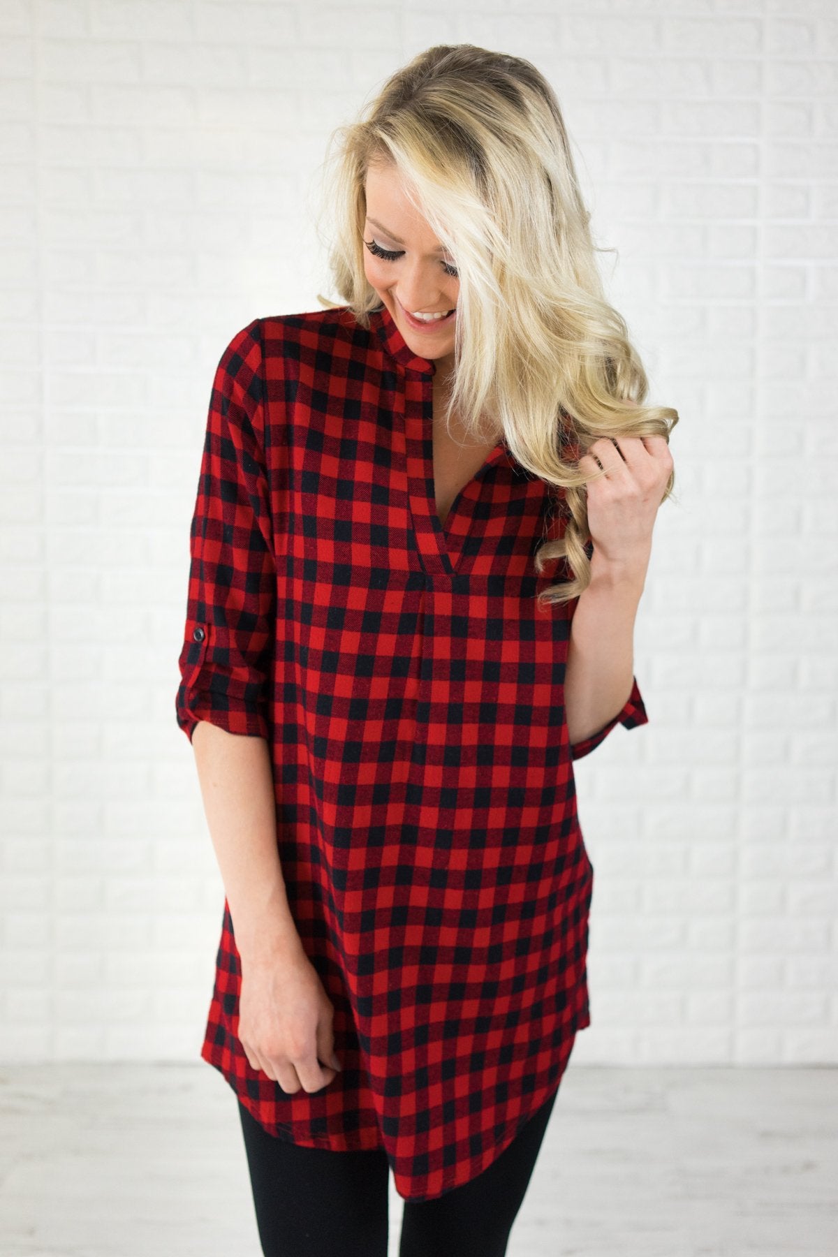 buffalo plaid tunic dress