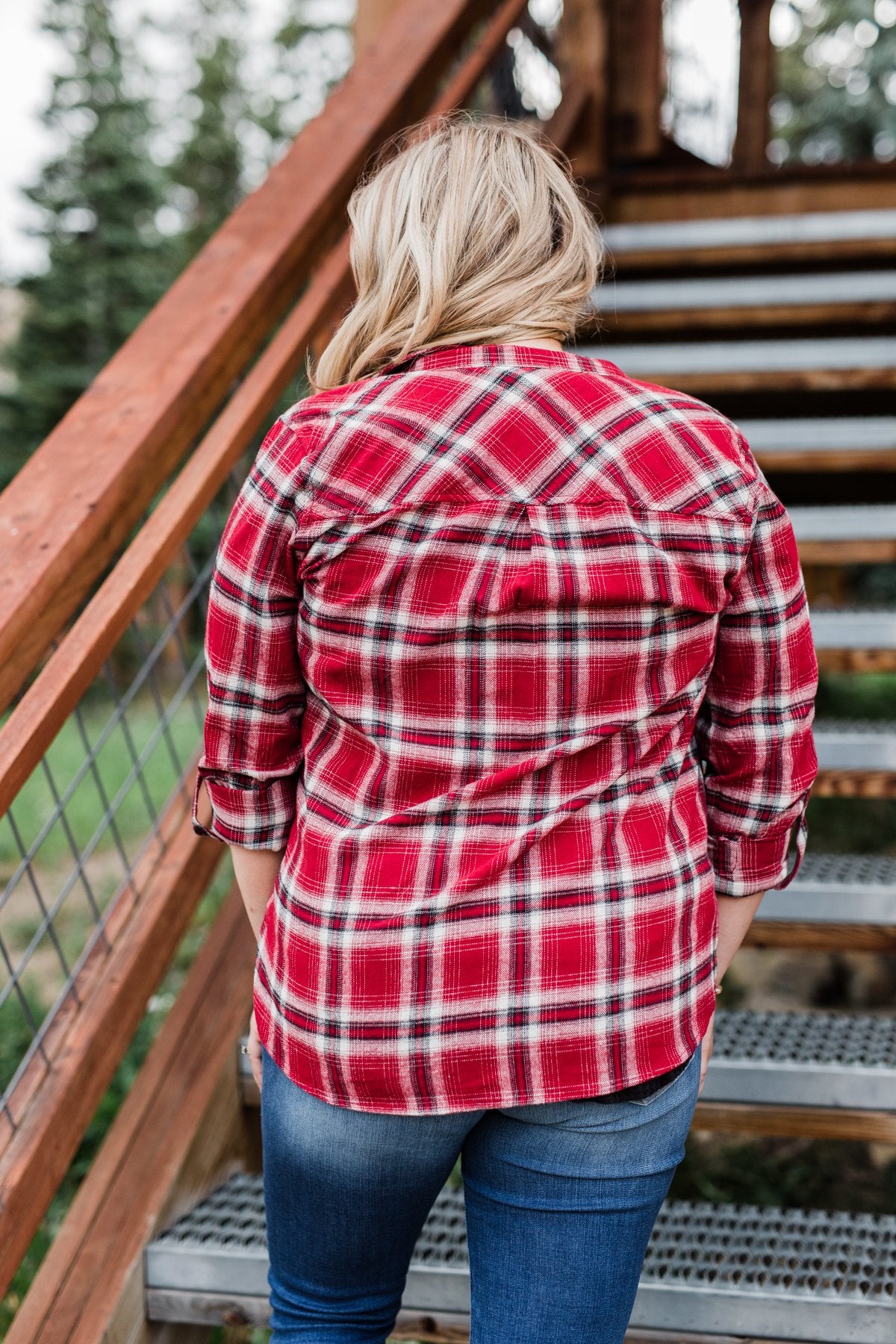 red flannel button up