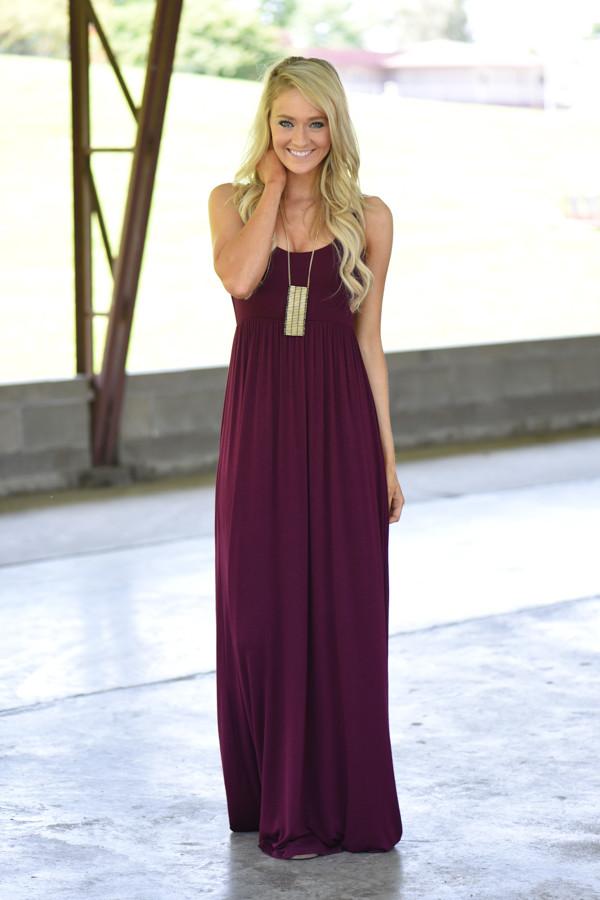 burgundy tank dress