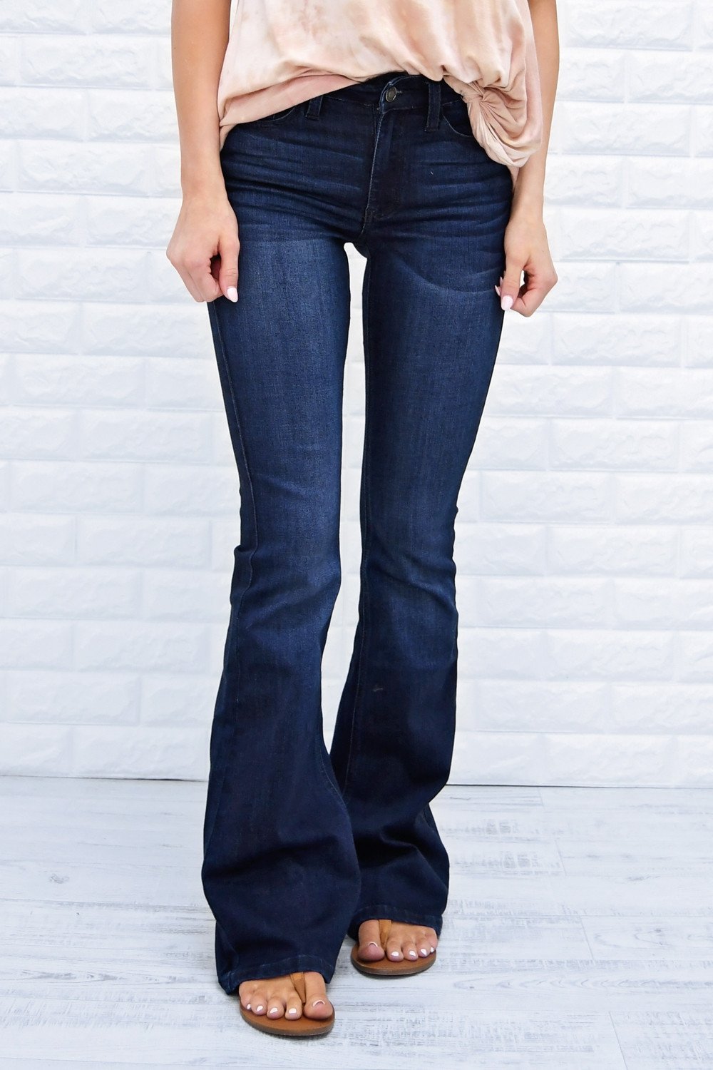 Must Have Dark Flare Jeans - Kan Can – The Pulse Boutique