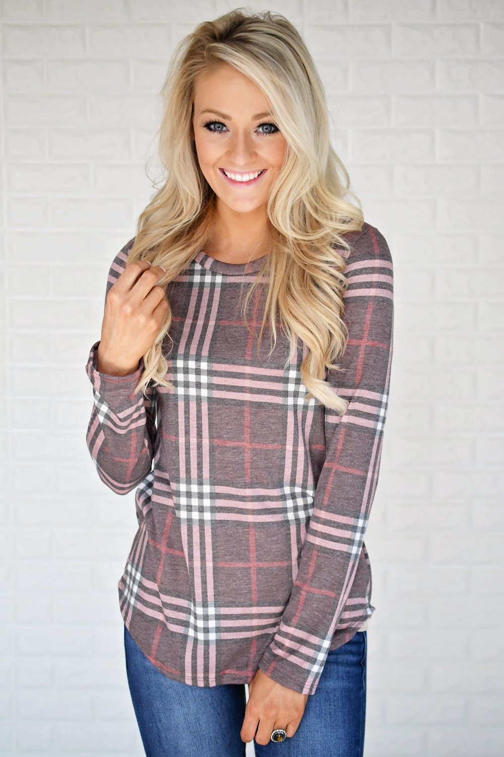 Perfectly Plaid Long Sleeve Top ~ Shades of Pink – The Pulse Boutique