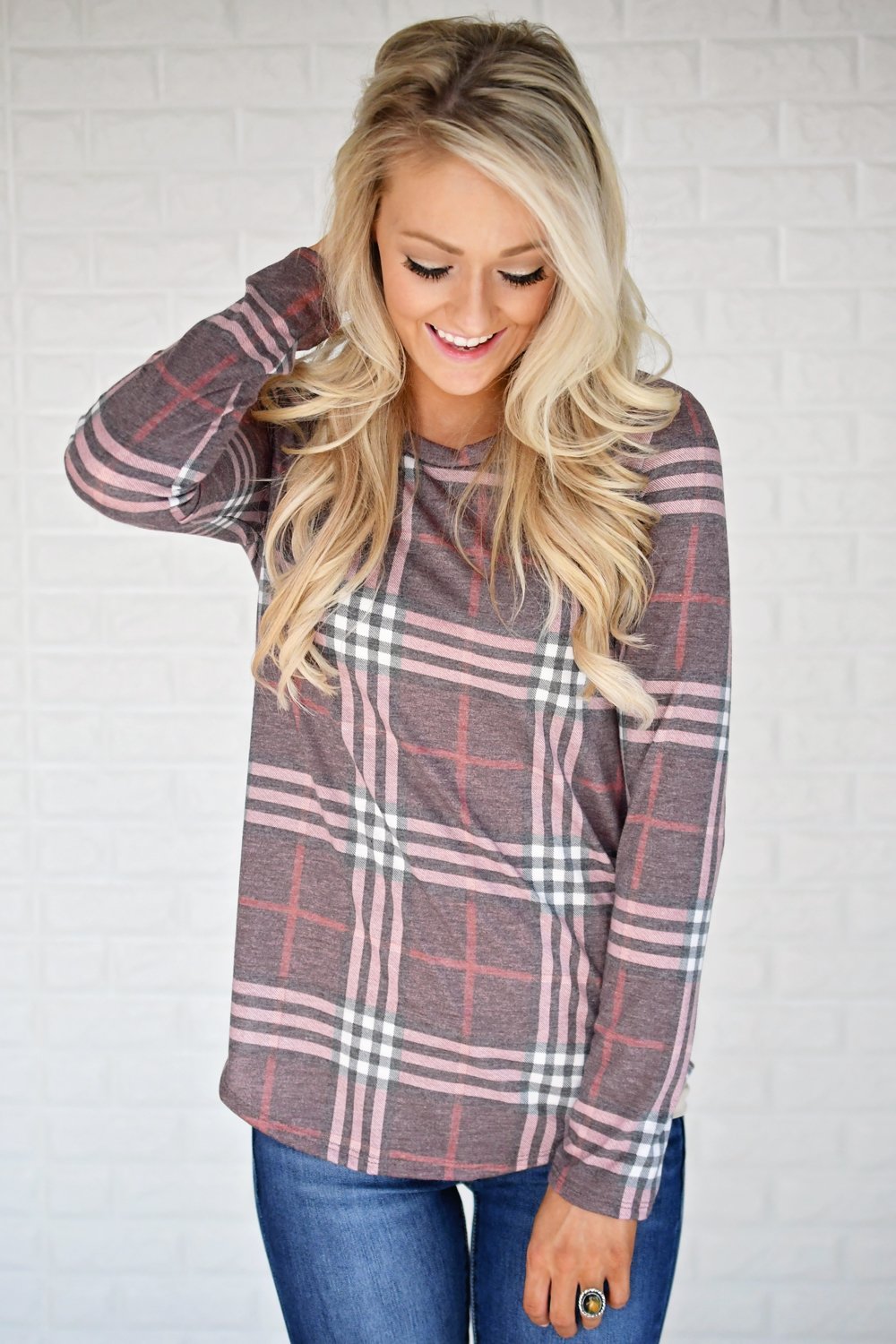 Perfectly Plaid Long Sleeve Top ~ Shades of Pink – The Pulse Boutique