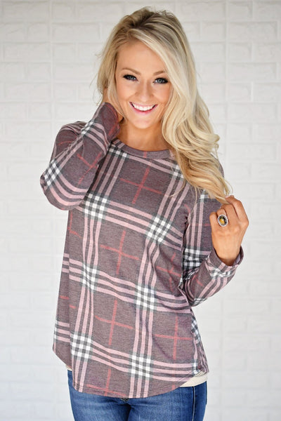 Perfectly Plaid Long Sleeve Top ~ Shades of Pink – The Pulse Boutique