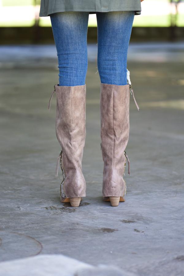 Sassy Classy In Taupe Boots The Pulse Boutique 0234