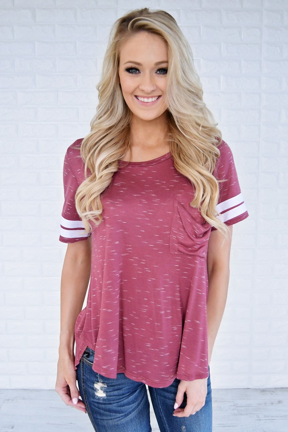Out of my League Baseball Tee ~ Iron Red – The Pulse Boutique