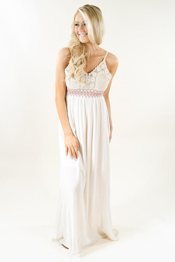 Cream Crochet Maxi Dress The Pulse Boutique