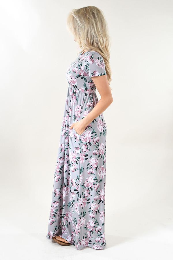 Silver Dreams Floral Maxi Dress – The Pulse Boutique