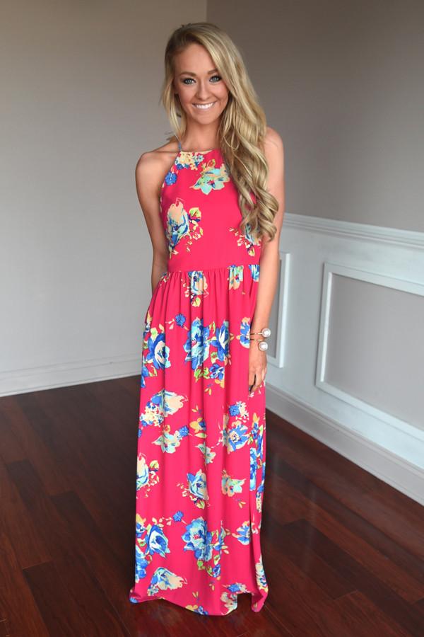 Everly Maxi ~ Feeling Magical in Dark Pink – The Pulse Boutique