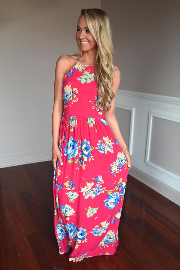 Everly Maxi ~ Feeling Magical in Dark Pink – The Pulse Boutique