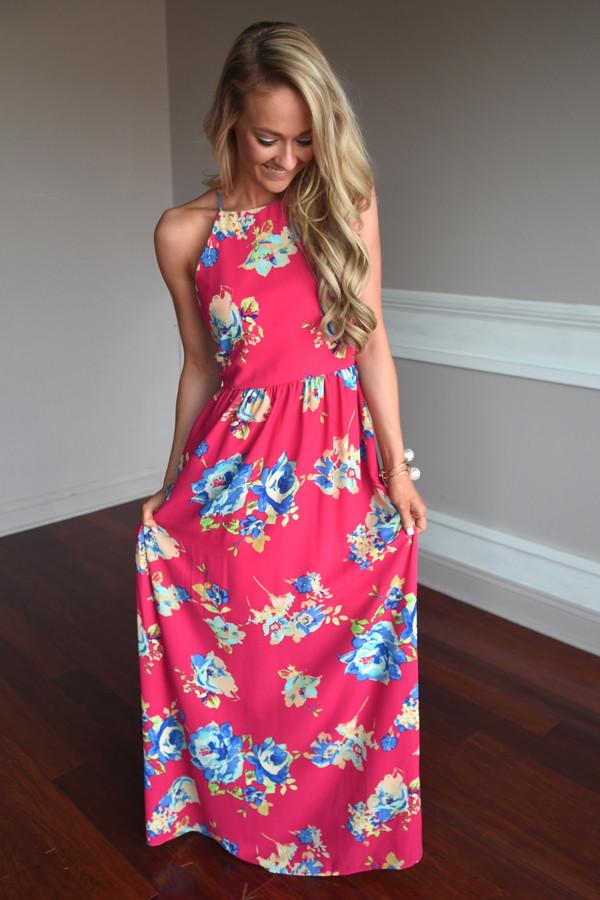 Everly Maxi ~ Feeling Magical in Dark Pink – The Pulse Boutique