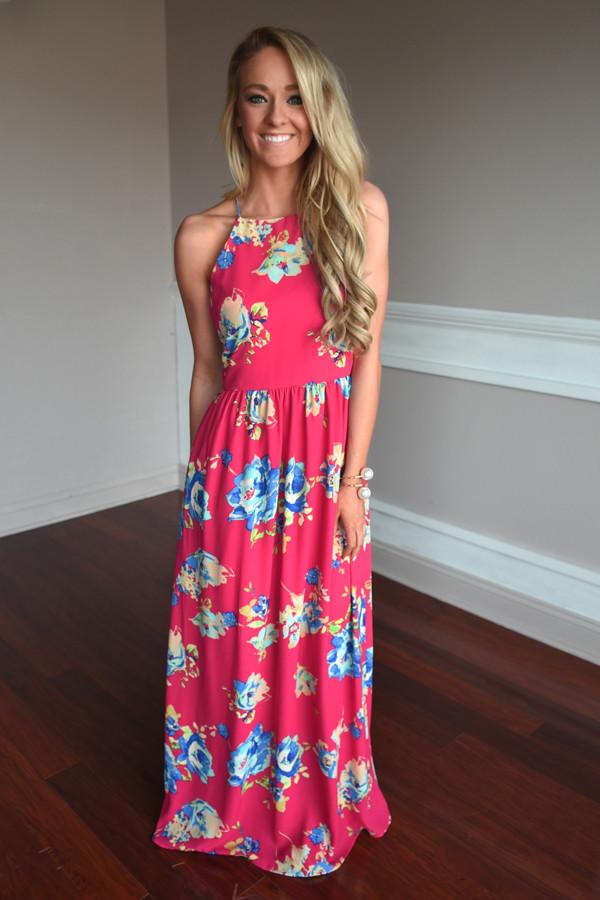 Everly Maxi ~ Feeling Magical in Dark Pink – The Pulse Boutique