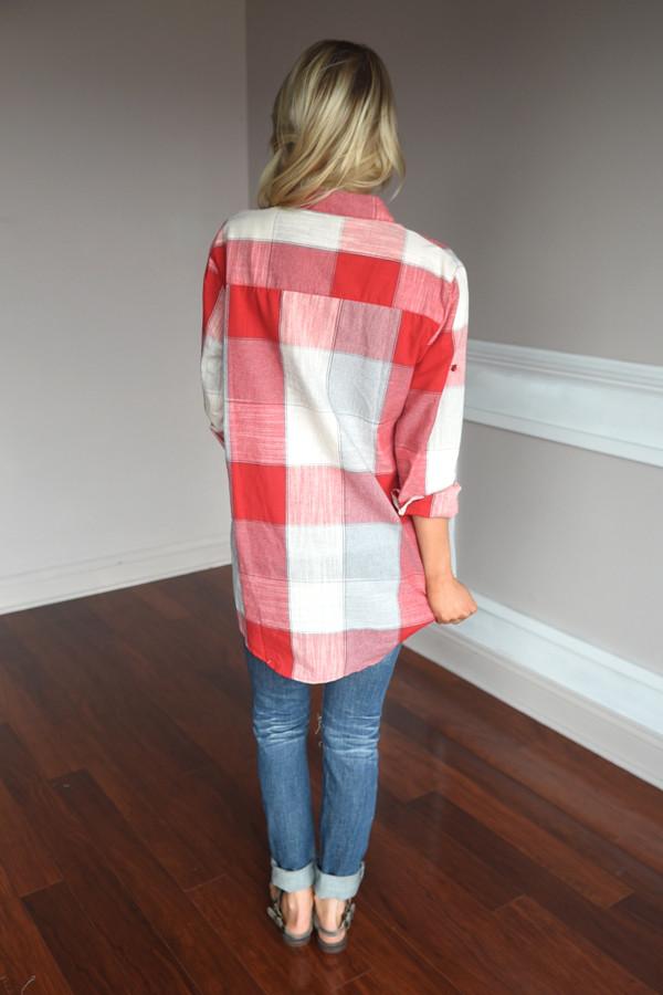 American Beauty Flannel ~ Red