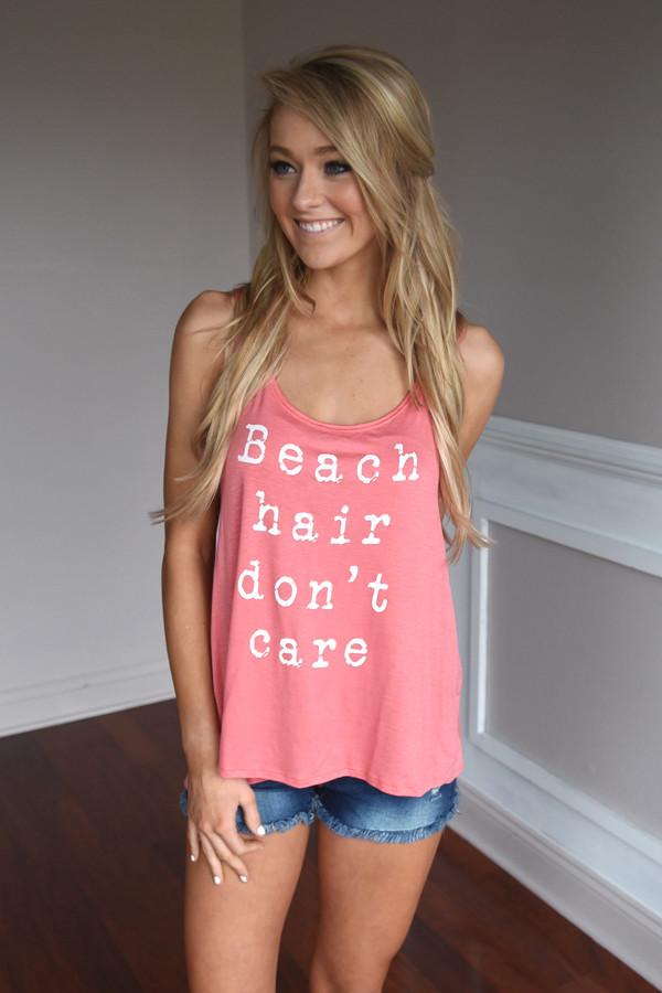 Beach Hair Tank ~ Coral – The Pulse Boutique