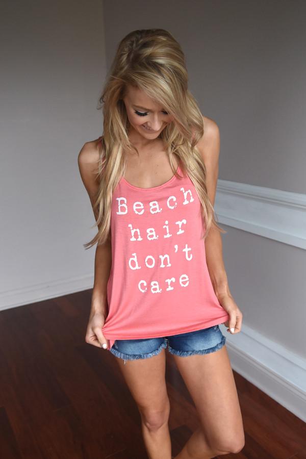 Beach Hair Tank ~ Coral – The Pulse Boutique