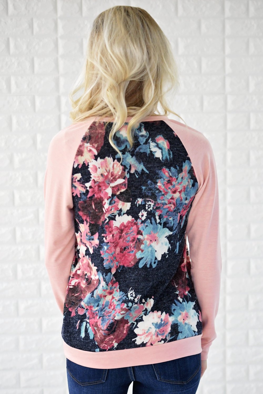 Pink Sleeve Floral Top The Pulse Boutique 