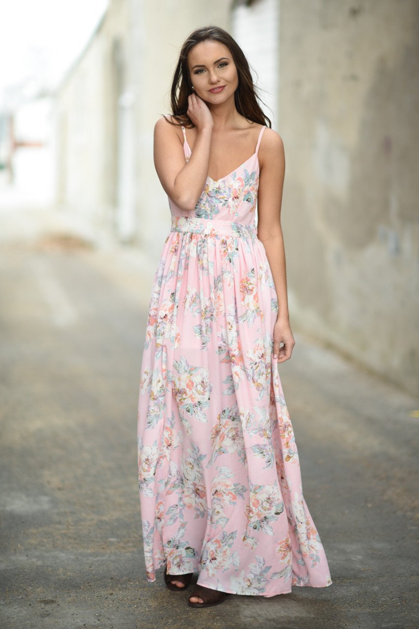 Feeling Pink ~ Floral Maxi Dress The Pulse Boutique 0438