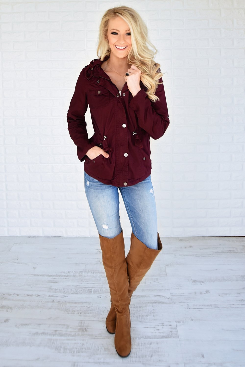 Crisp Leaves & Cool Breeze Fall Jacket ~ Burgundy – The Pulse Boutique