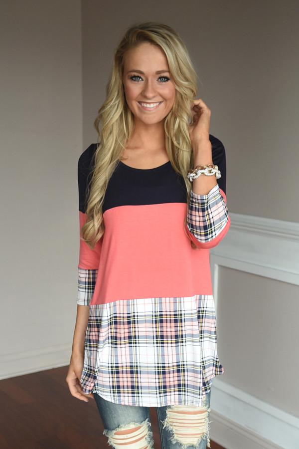 Plaid to Perfection ~ Coral – The Pulse Boutique