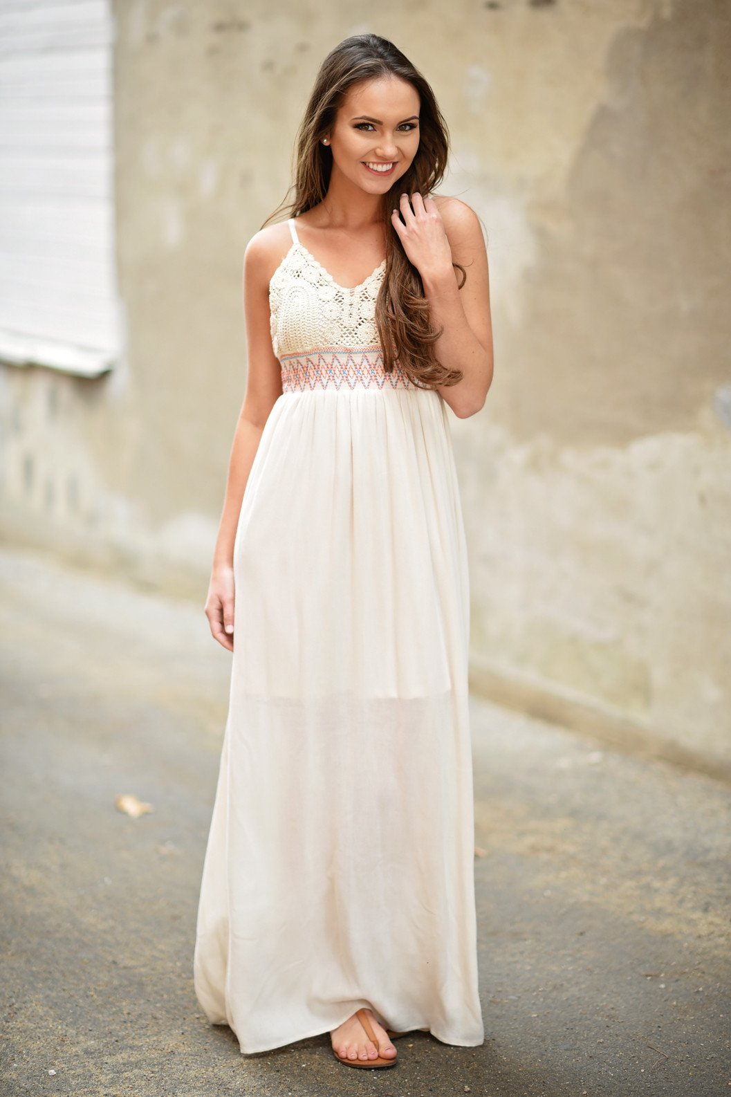 Cream Crochet Maxi Dress The Pulse Boutique