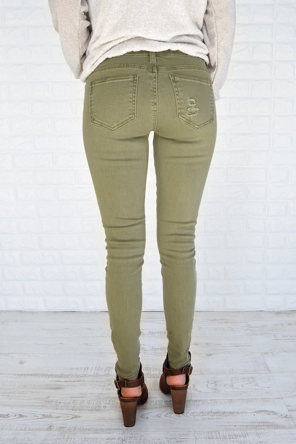 Distressed Olive Calypso Pants – The Pulse Boutique