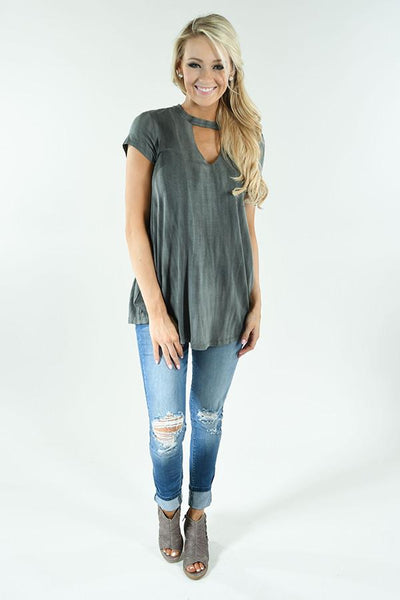Charcoal Choker Top – The Pulse Boutique