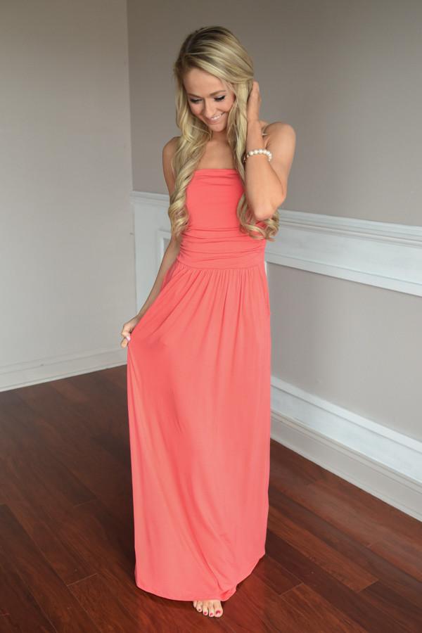 Save the Date Maxi ~ Coral – The Pulse Boutique