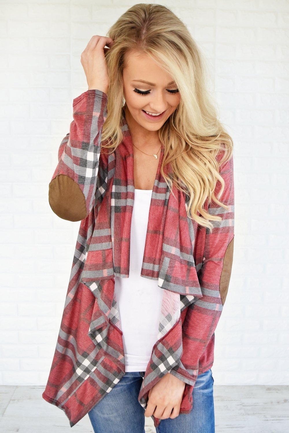 Plaid About You Cardigan ~ Red – The Pulse Boutique