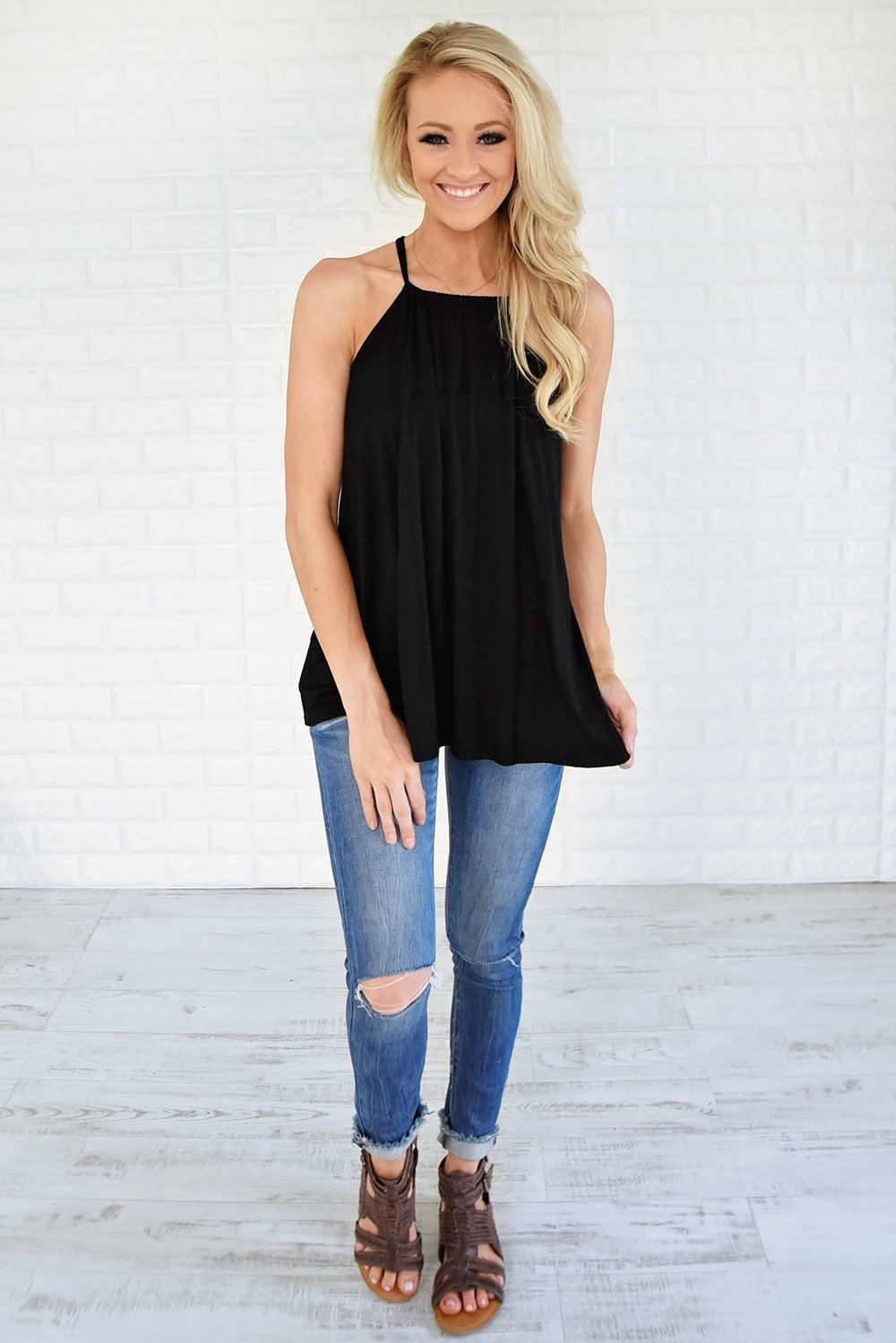 No Strings Attached Tank Top ~ Black – The Pulse Boutique