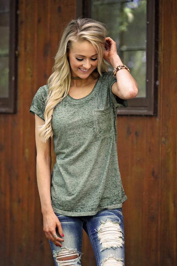 Casual Comfort - Olive Tee – The Pulse Boutique