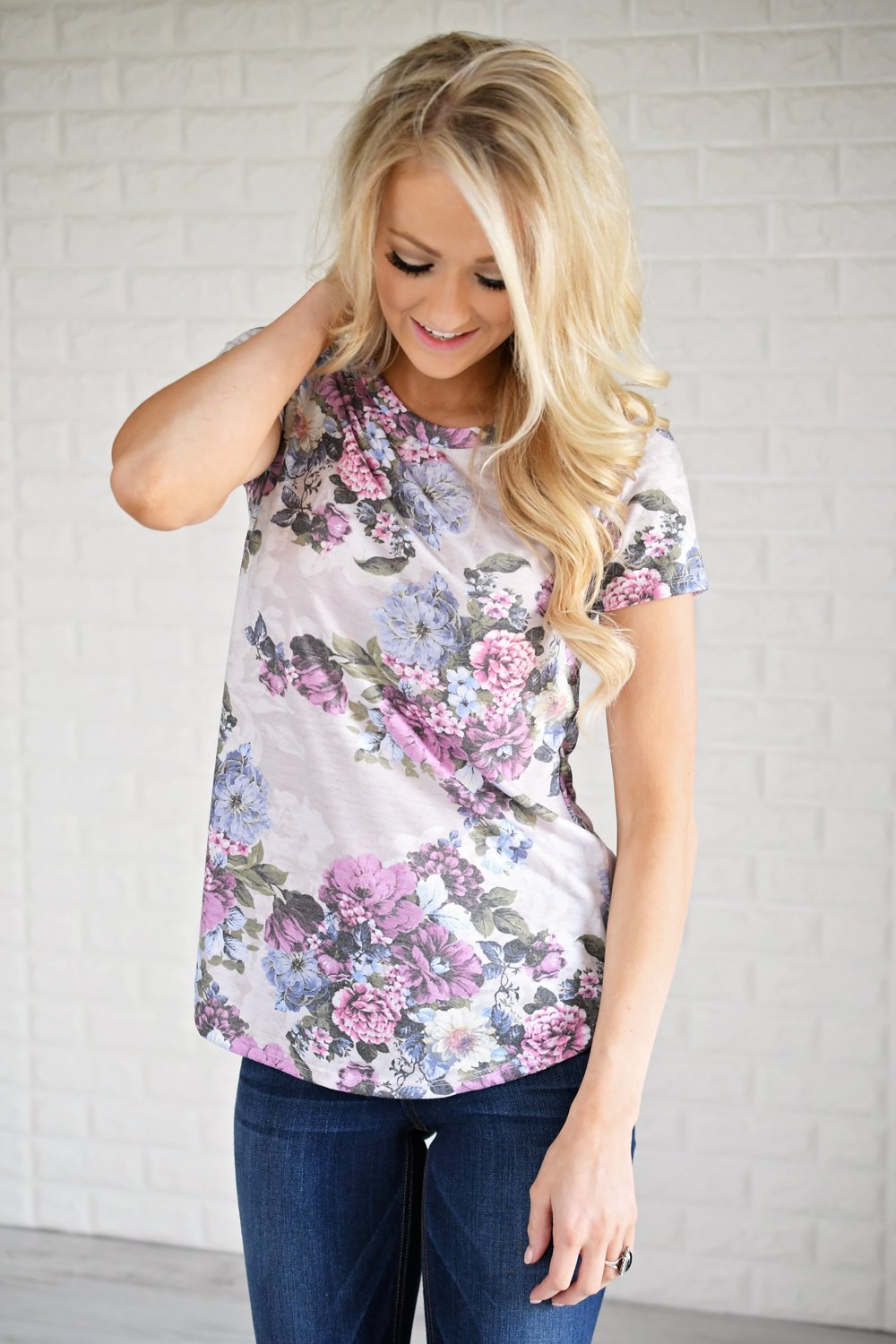 Stuck in the Moment Violet Floral Top – The Pulse Boutique