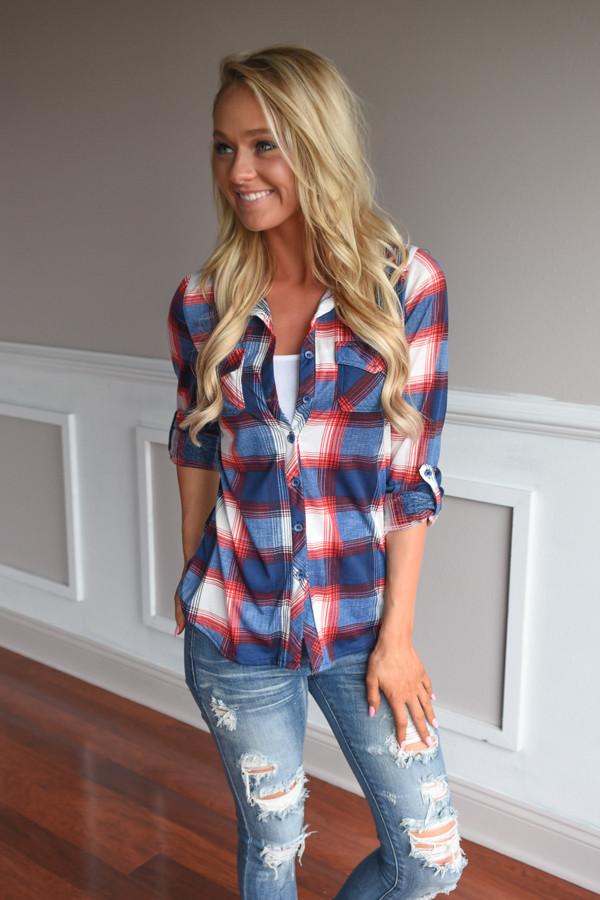 Red & Blue Striped Plaid – The Pulse Boutique