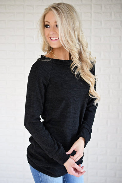 Forever Cozy Tunic Top ~ Black – The Pulse Boutique