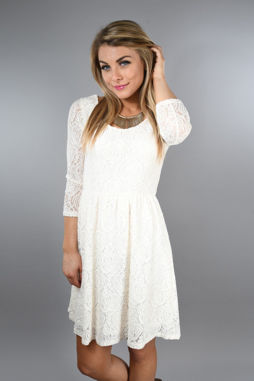 Cream Lace Dress The Pulse Boutique